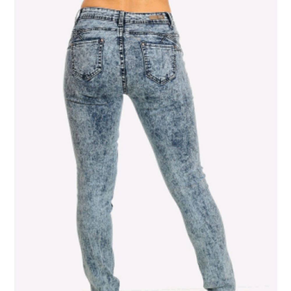 Machine Acid Washed Distressed Jeans - Picture 8 of 8